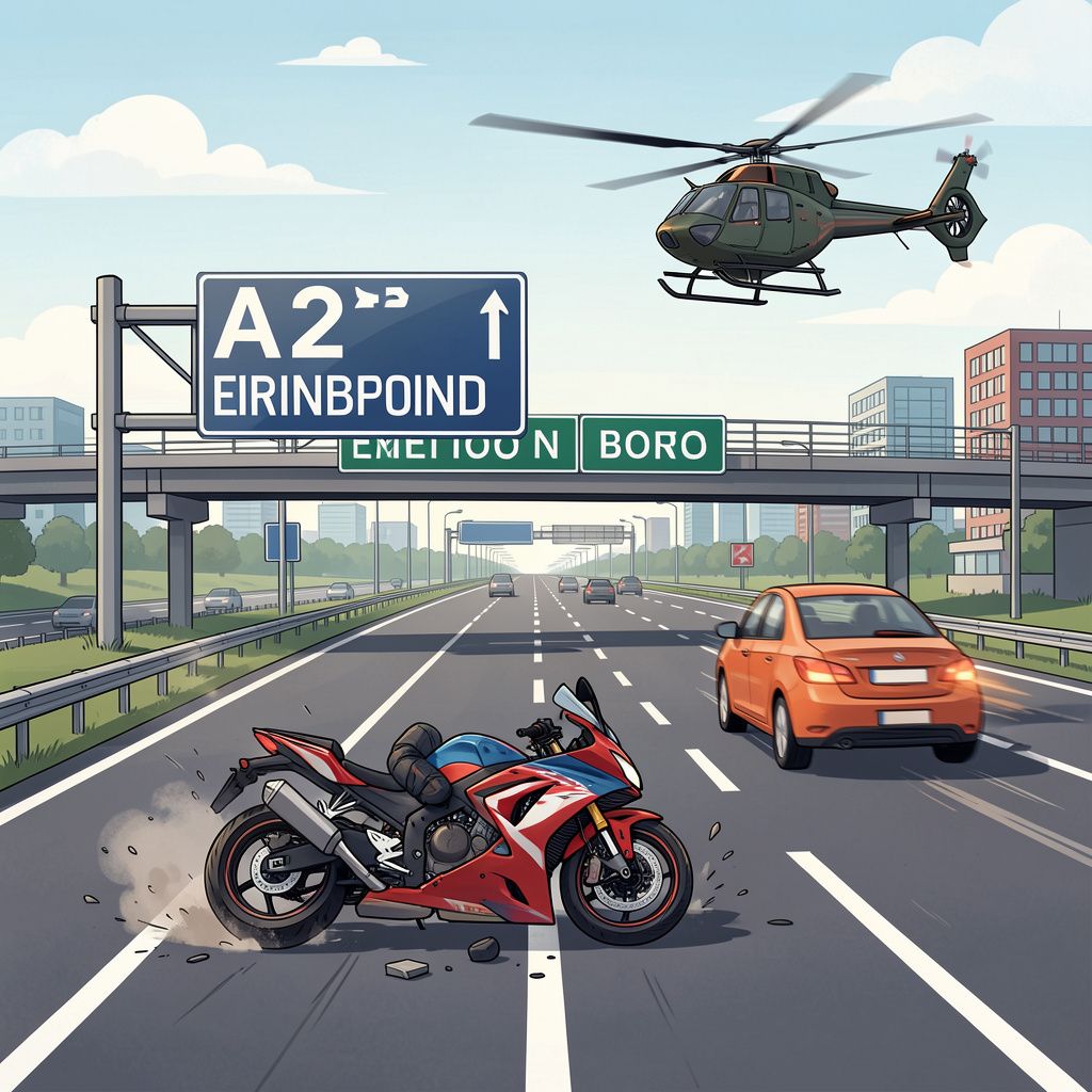 Motorrijder zwaargewond na aanrijding, automobilist rijdt door