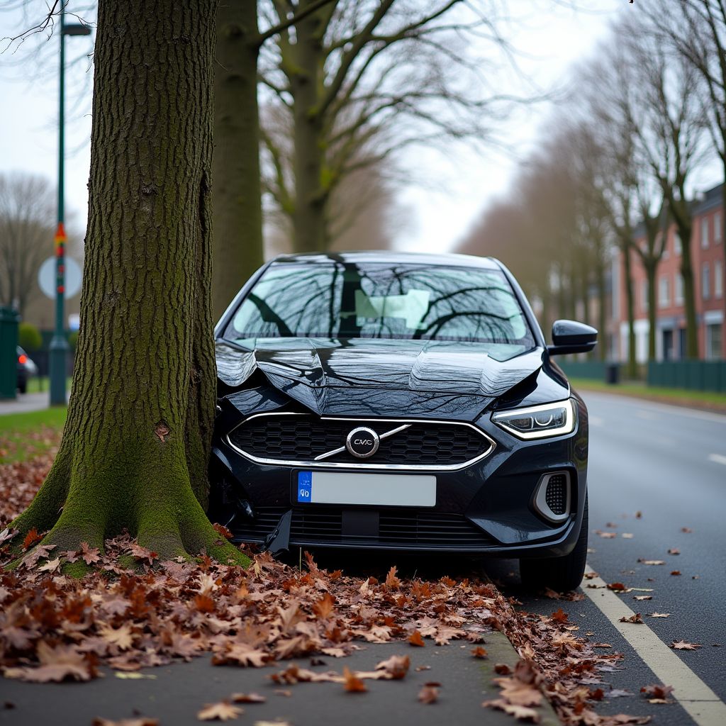 Auto opengereten na botsing tegen boom in Oirschot