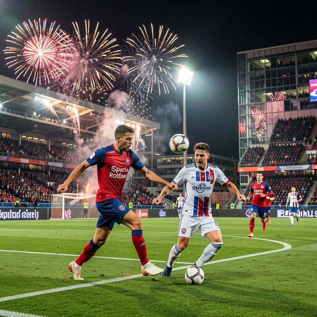 PSV wint nipt van Sparta ondanks vuurwerk