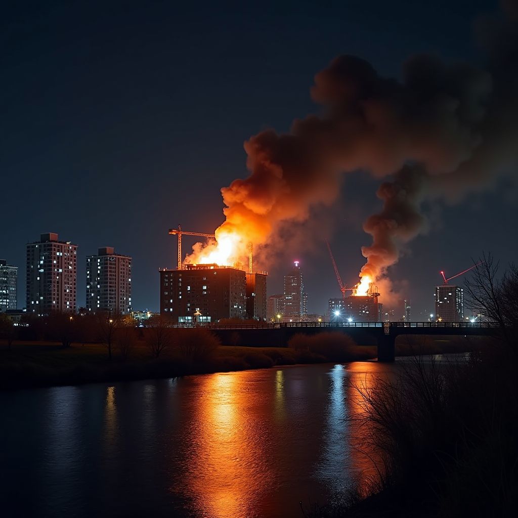 Brand vernielt dak woontoren Flow tijdens nieuwjaarsnacht Eindhoven