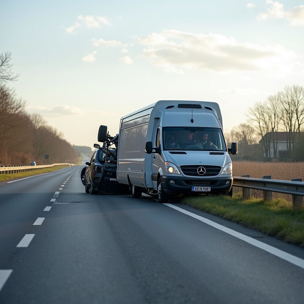 Busje kantelt na botsing op A67 bij Asten