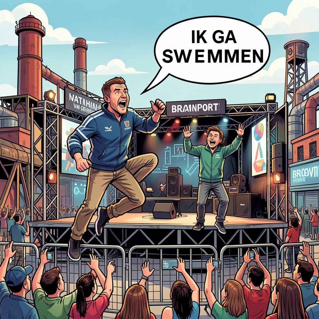 Van Gerwen klimt over hekken voor zangoptreden met Hoogkamer