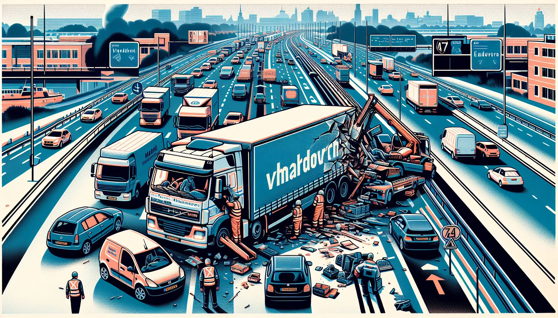 Ongeluk A67 veroorzaakt forse vertraging bij Eindhoven