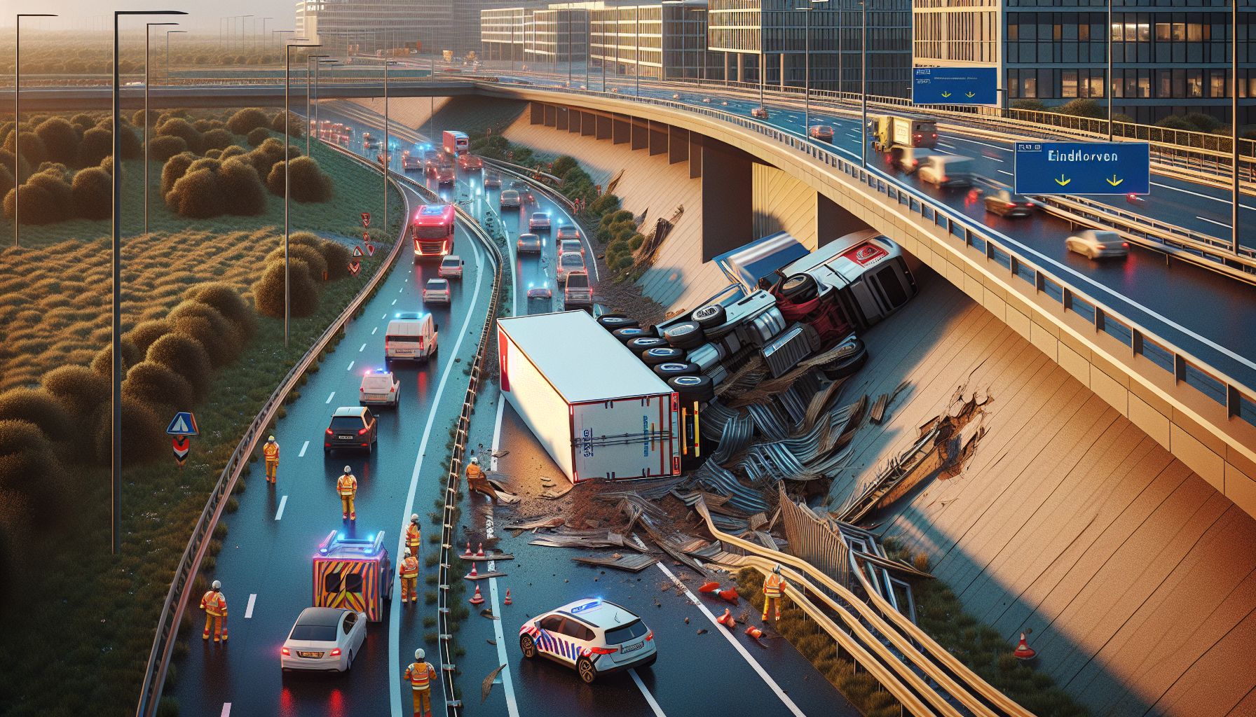 Vrachtwagenongeval A67 Geldrop Stelt Geduld Automobilisten Op Proef