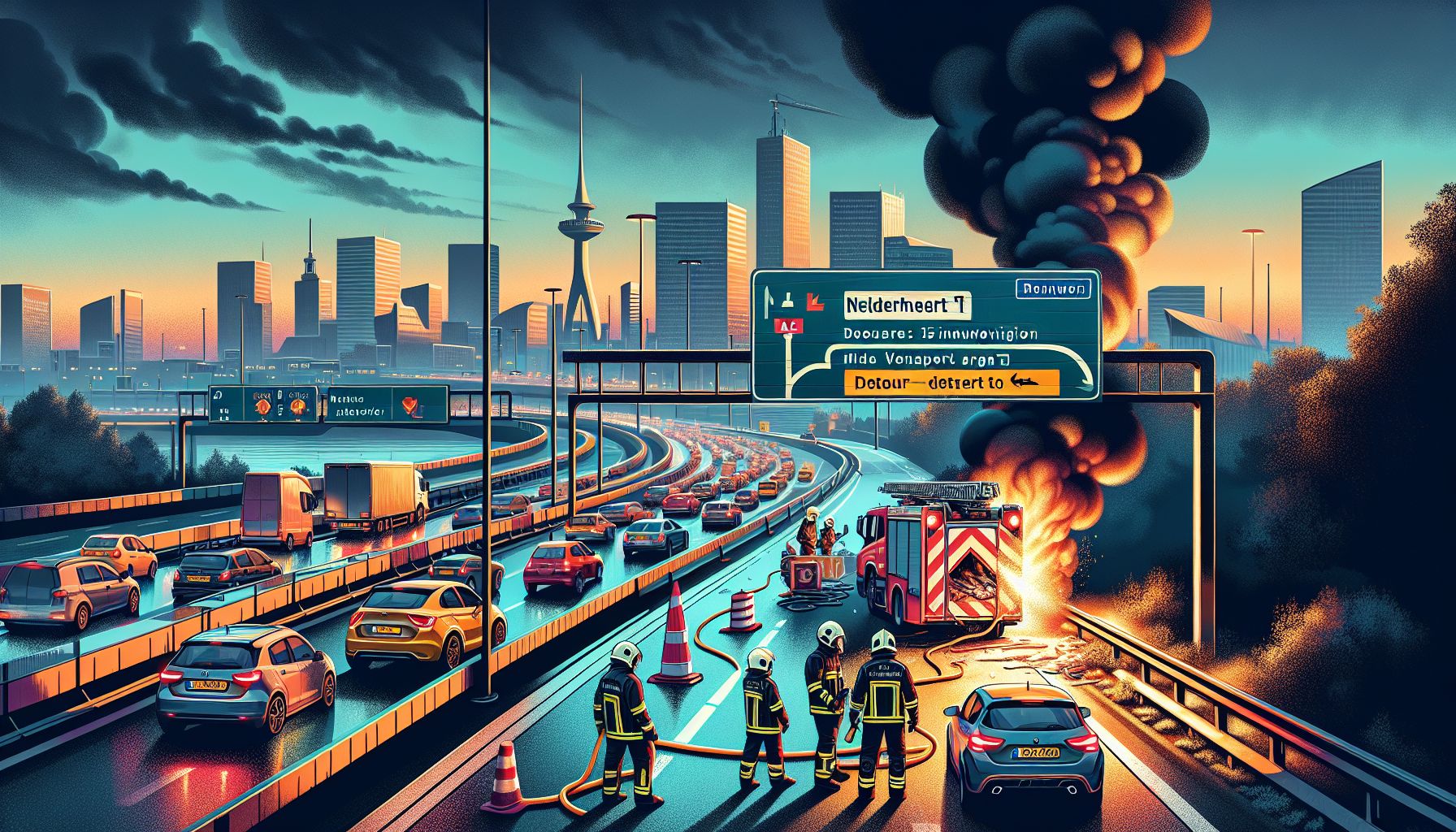 Autobrand op A2 veroorzaakt urenlange vertraging richting Eindhoven