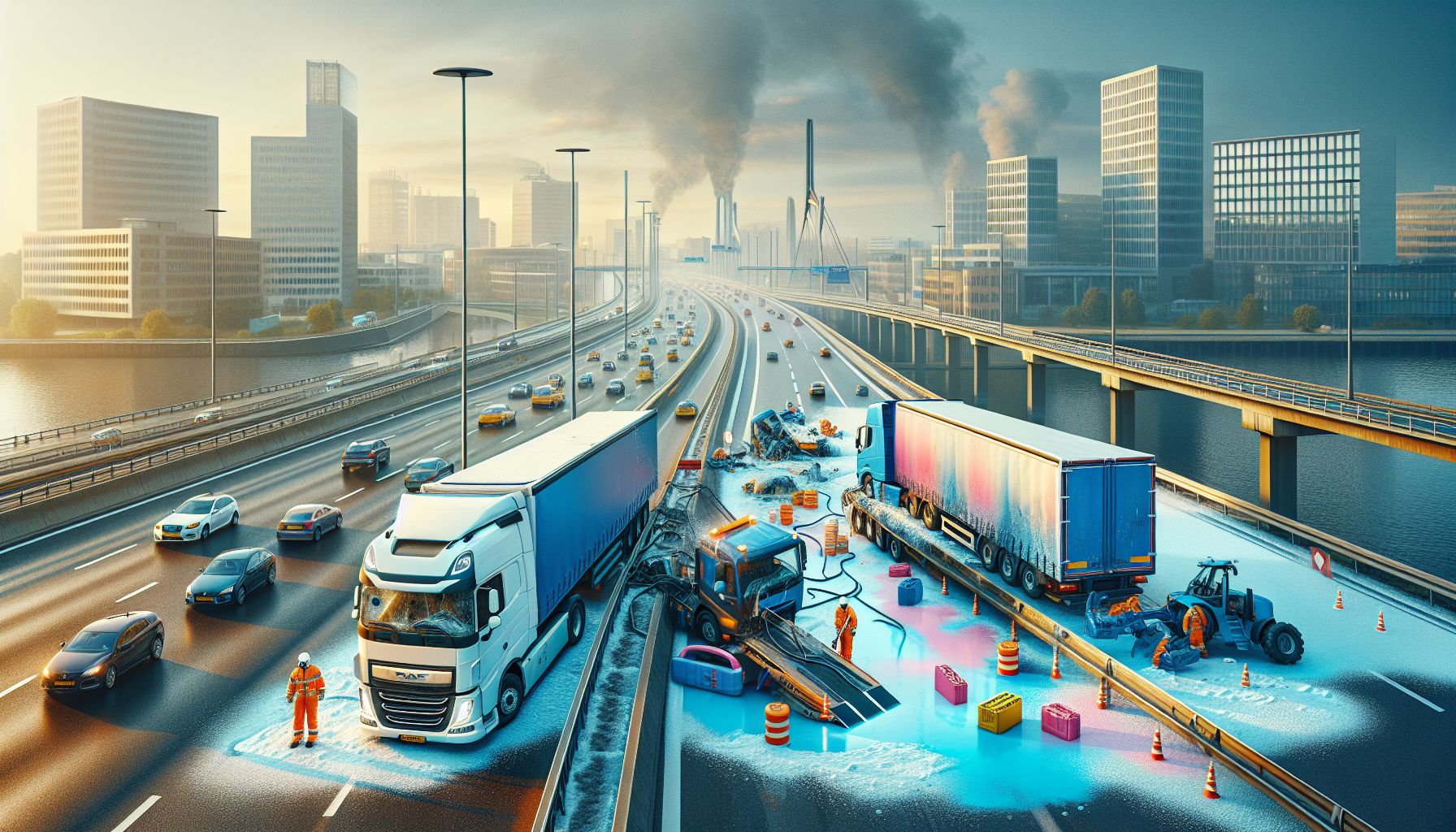 Verkeer hervat op A67 na botsing met vrachtwagens