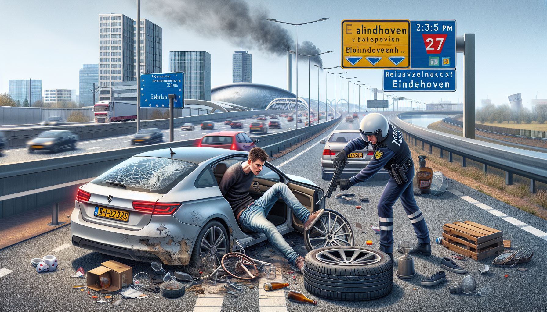 Dronken Letse bestuurder veroorzaakt chaos op snelweg A50