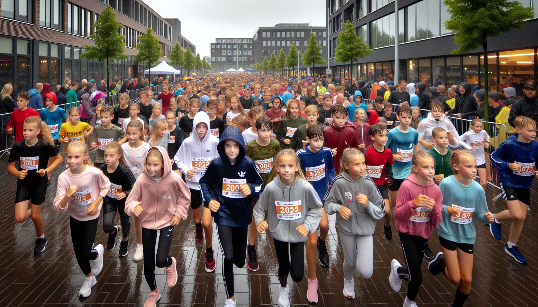 Scholierenloop trekt 600 jonge deelnemers ondanks regen