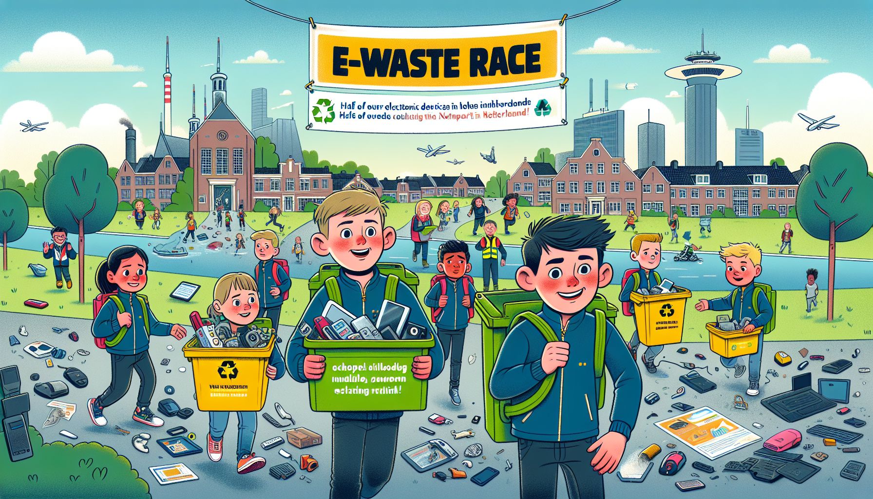 Kinderen in Geldrop-Mierlo strijden om e-waste in te zamelen