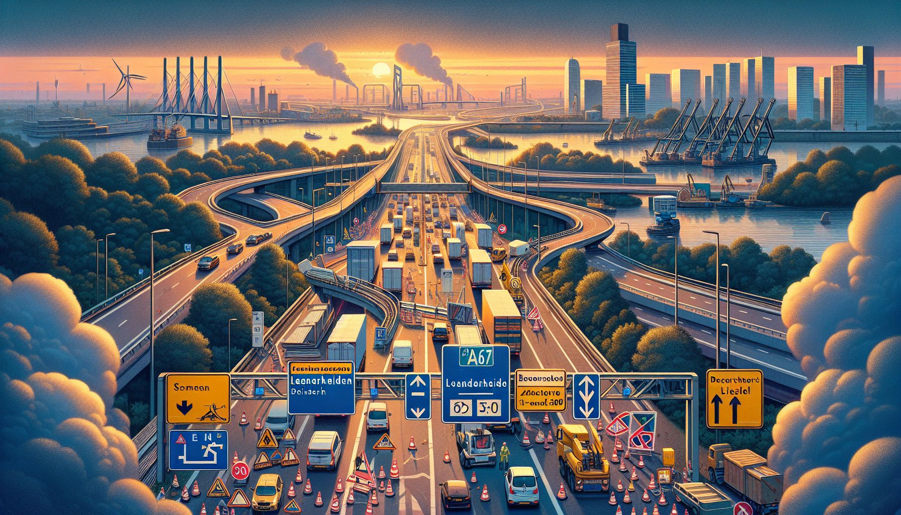 A67 afgesloten tussen Eindhoven en Venlo voor onderhoudswerkzaamheden