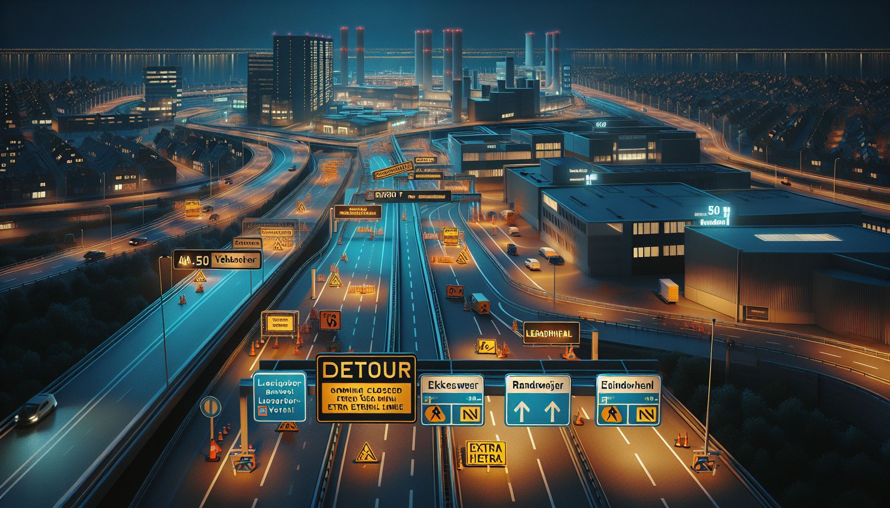 Nachtelijke afsluitingen A50 en N2 wegen rond Eindhoven