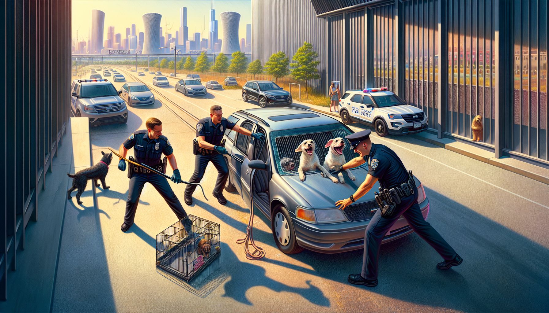 Politie redt honden uit hete auto in Ekkersrijt met ingeslagen ruit