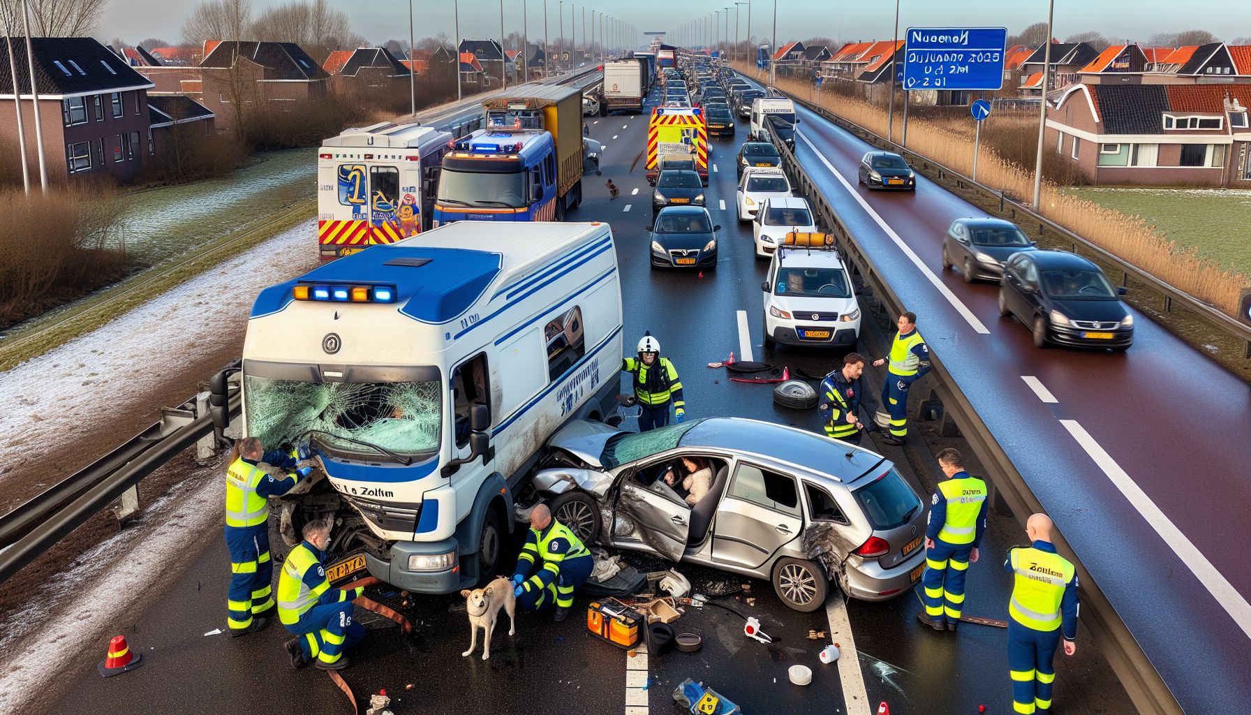 ongeval op N270 Nuenen veroorzaakt verkeershinder