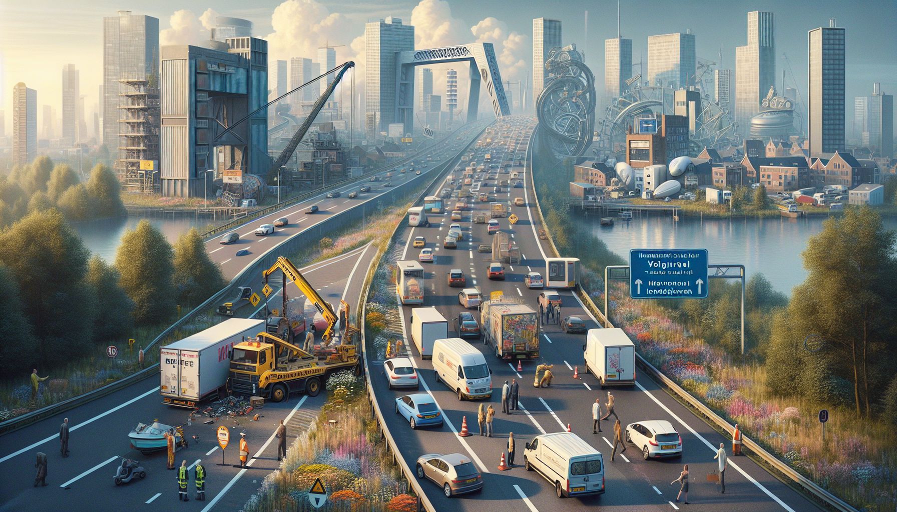 kettingbotsing zorgt voor langdurige verkeerschaos op A50 richting Eindhoven