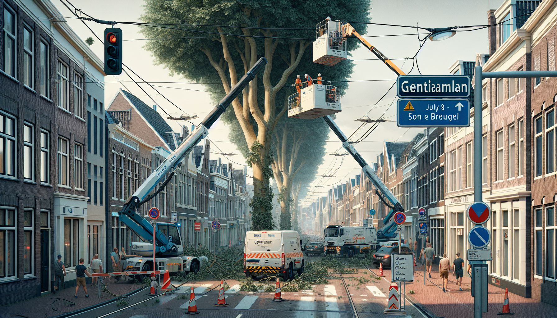 Gentiaanlaan afgesloten voor snoeiwerkzaamheden voor veiligheid