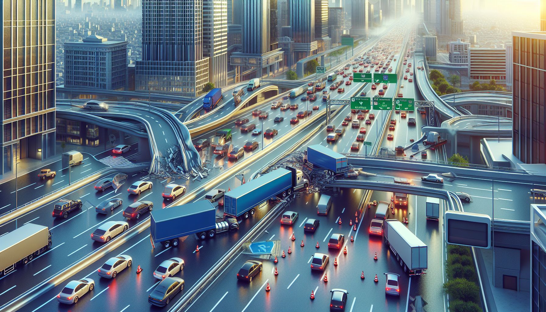 Botsing vrachtwagens zorgt voor grote vertraging op A67