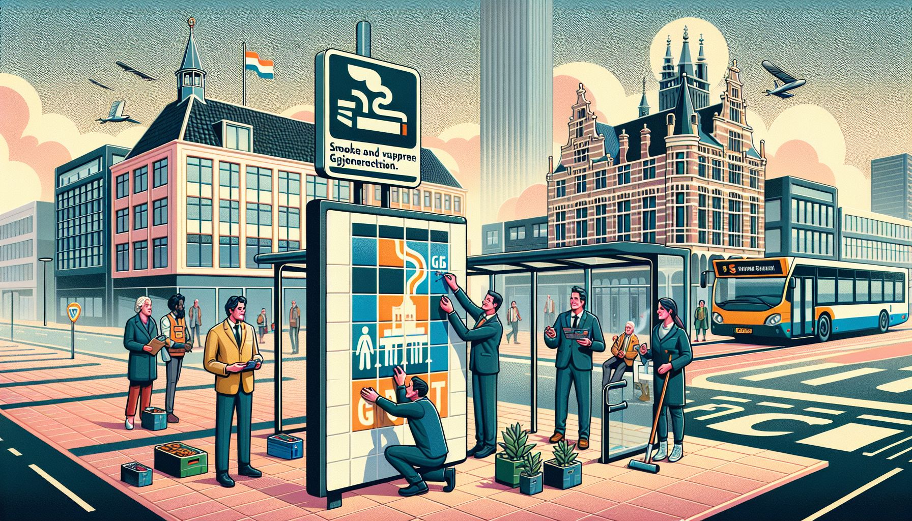 Bushaltes in Son en Breugel nu rook- en vapevrij